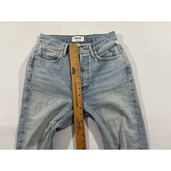 Agolde Jeans Womens Riley Straight Leg High Rise Blue Denim Button Fly Sz 23 - Picture 5 of 13